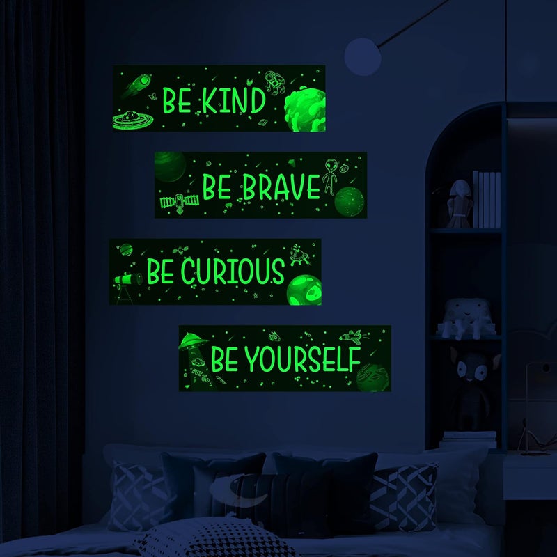 Robmoda Glow in The Dark Stars Boys Room Wall Decor, Planet Space Motivational Wall Stickers, Inspirational Ceiling Sticker, Peel and Stick Room Nursery Decorations - Image 2